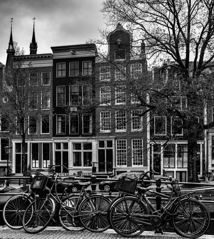 Amsterdam bicycles in Black & White