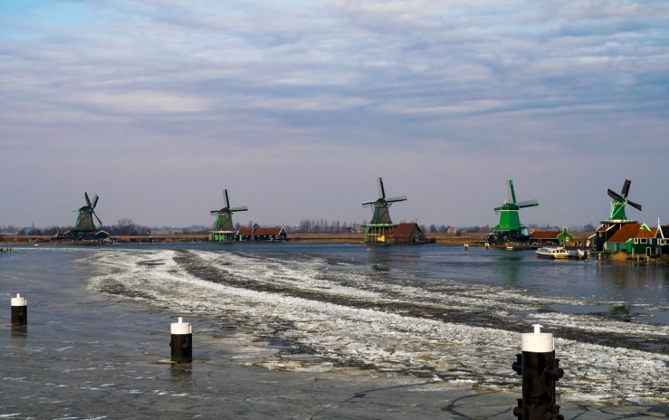 Winter and ice at the Zaanse Schans.